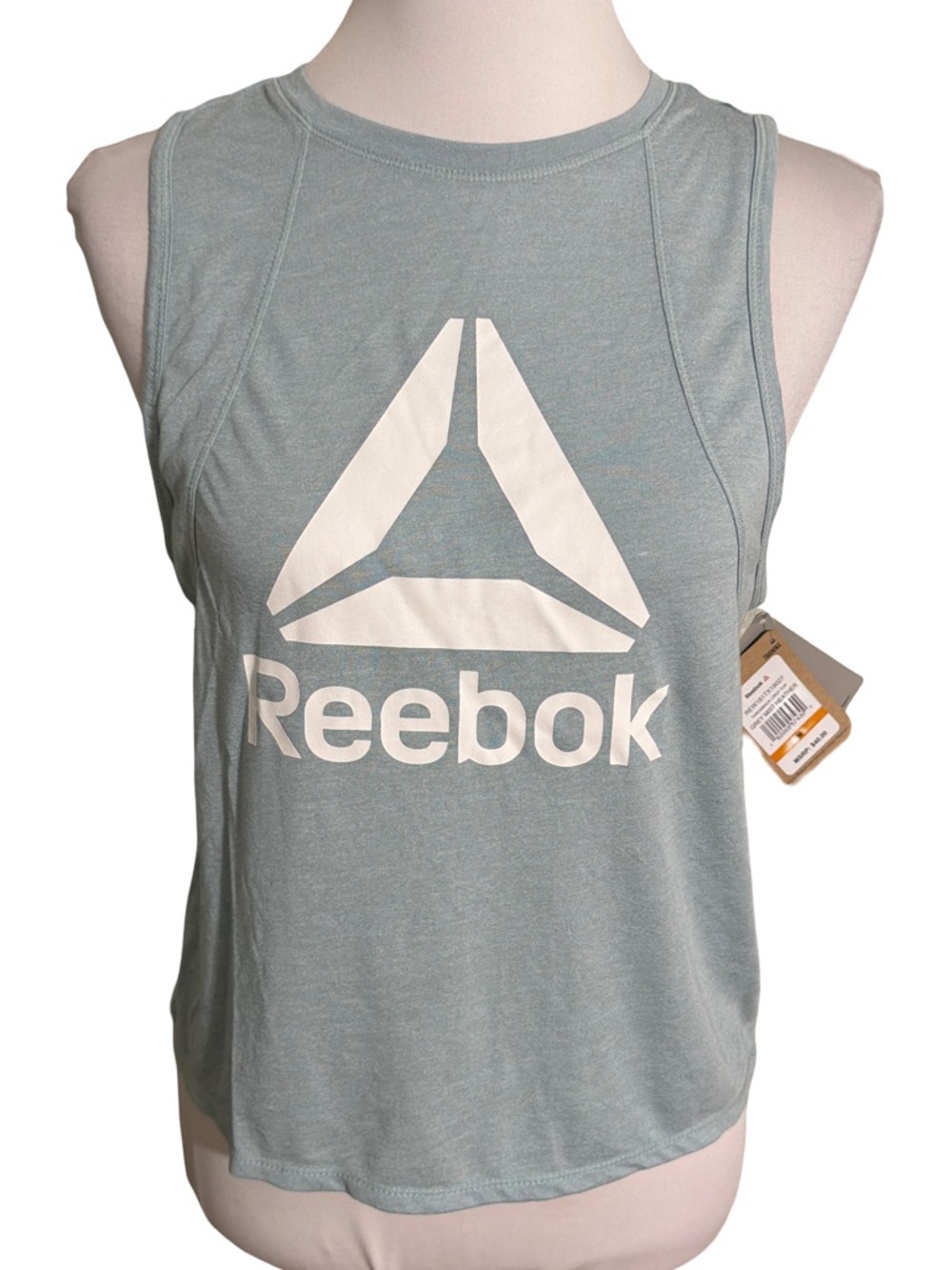 Reebok Women's Pale Blue Graphic Logo Tank